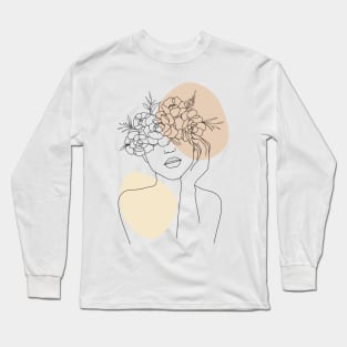 Modern minimalist female boho art Long Sleeve T-Shirt